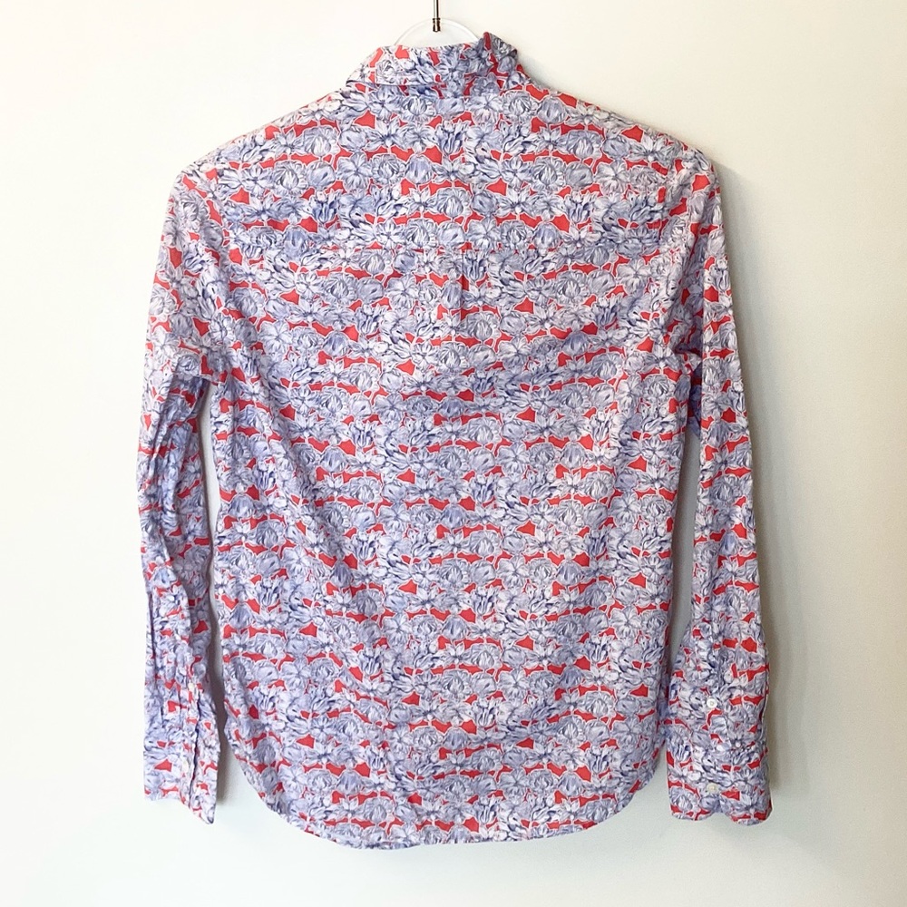 J.Crew Liberty Fabric Popover Blouse in Matilda Tulip Floral - Red/Blue - 2 - Picture 4 of 6